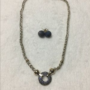 NEW 925 S.S. and gold necklace and earrings set